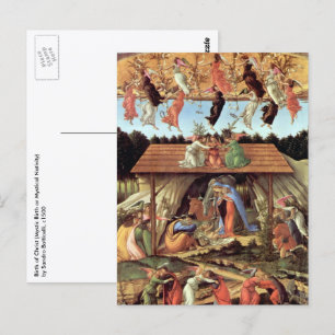 Postal Nacimiento de Cristo por Botticelli, Navidades Nat