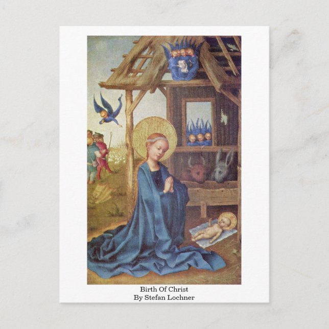 Postal Nacimiento De Cristo Por Stefan Lochner (Anverso)