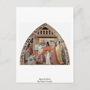 Postal Nacimiento De María Por Paolo Uccello