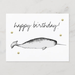 Postal Nacimiento del amante de la ballena del Ilustracio