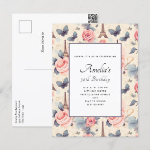 Postal Nacimiento del patrón de mariposa y Rosa de la Tor