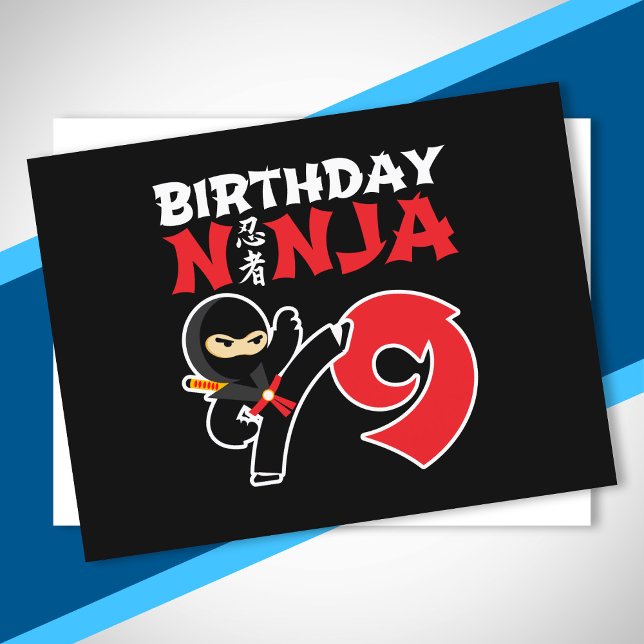 Postal Nacimiento Ninja - Tema de Fiesta de 9 años (Subido por el creador)