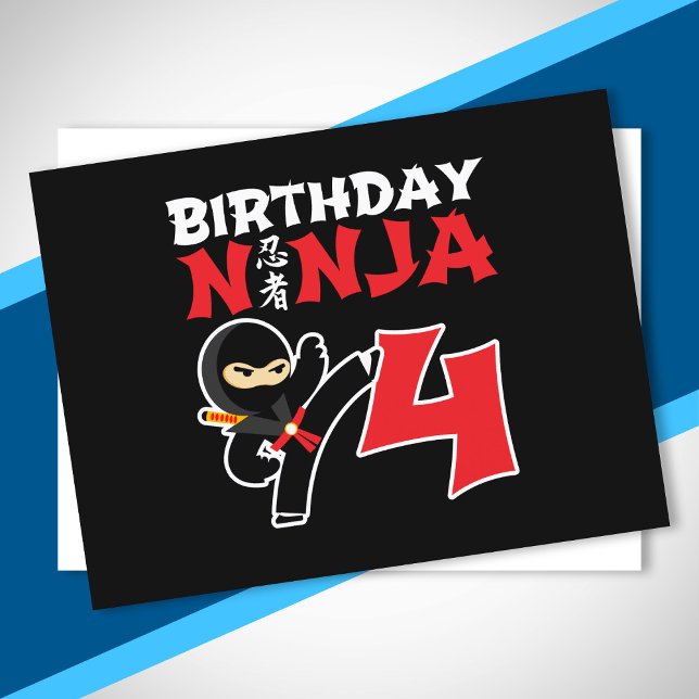 Postal Nacimiento Ninja - Tema Fiesta de 4 años (Subido por el creador)