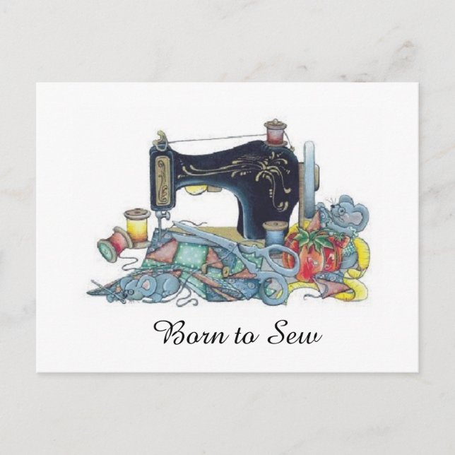 Postal Nació en Sew. Máquina de coser. (Anverso)