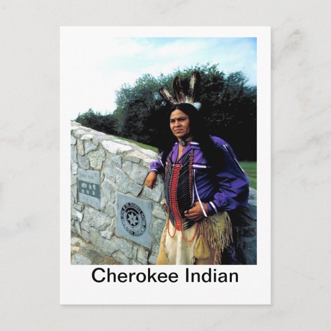 Postal Nación Cherokee, indio Cherokee (Anverso)