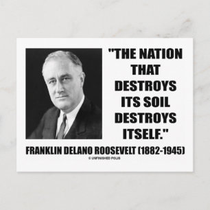 Postal Nación Franklin Delano Roosevelt Destruye Su Suelo