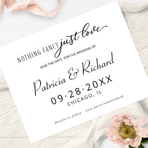 Postal Nada Elegante Solo Amor Boda Guardar La Fecha