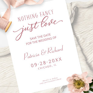 Postal Nada Elegante Solo Amor Boda Guardar La Fecha