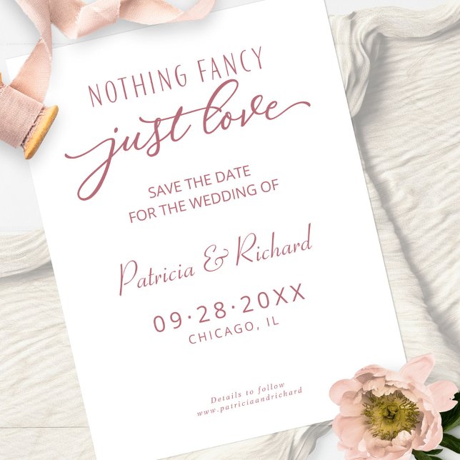 Postal Nada Elegante Solo Amor Boda Guardar La Fecha (Subido por el creador)
