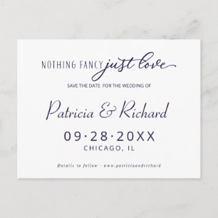 Postal Nada Elegante Solo Boda de Amor Guardar la Fecha