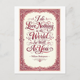 Postal "Nada en el Mundo" Shakespeare