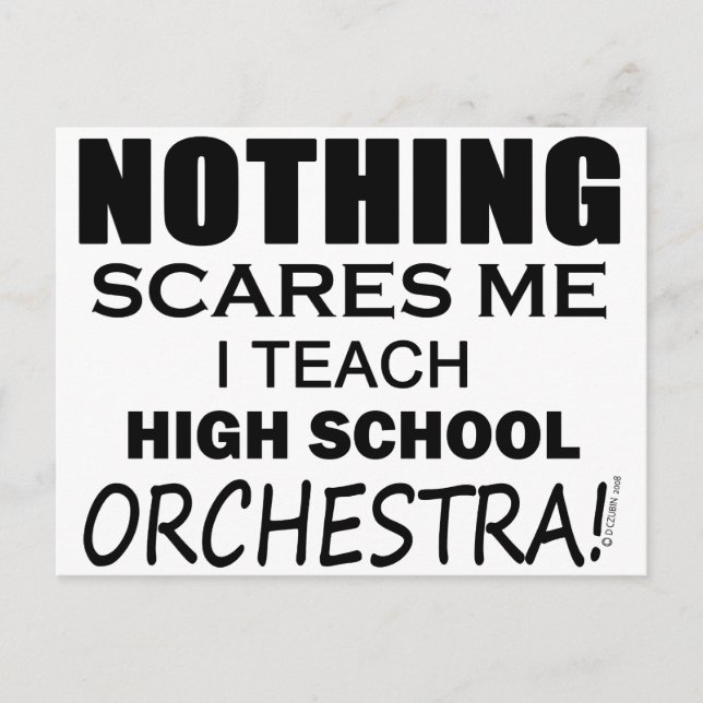Postal Nada me asusta de la orquesta de secundaria (Anverso)