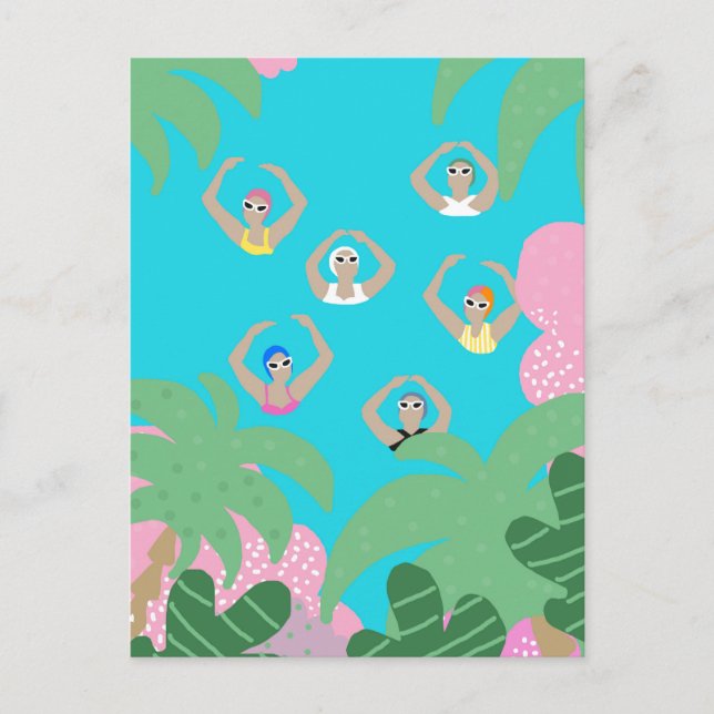 Postal Nadadores artísticos | Ilustracion artístico de na (Anverso)