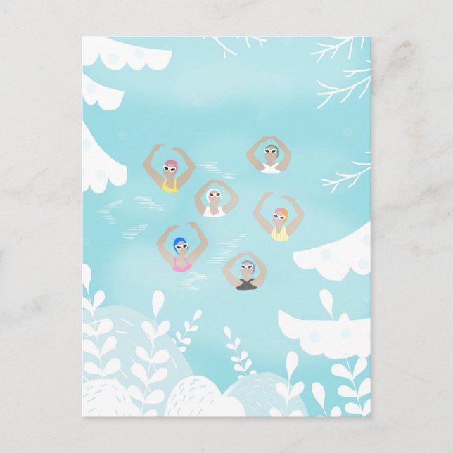 Postal Nadadores artísticos | Natación artística en invie (Anverso)