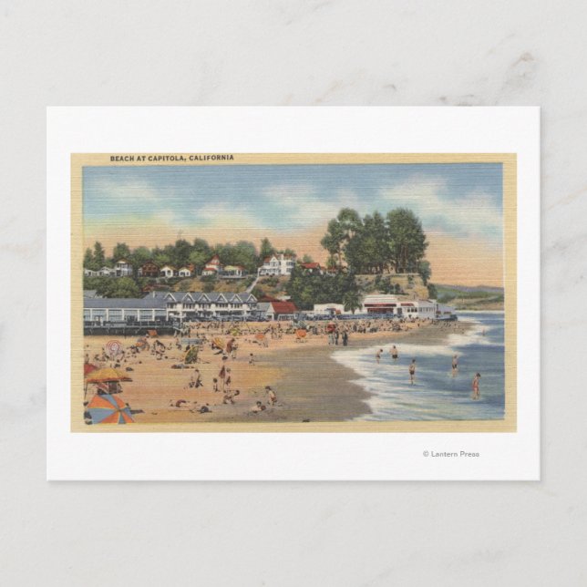 Postal Nadadores y bañistas en la playa (Anverso)