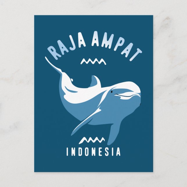 Postal Nadando con delfines en Raja Ampat (Anverso)