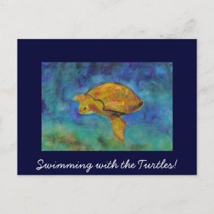 Postal ¡Nadando con las tortugas!