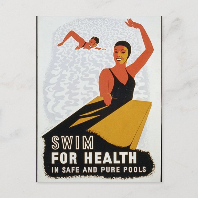 Postal Nadar para disfrutar de la salud en piscinas segur (Anverso)