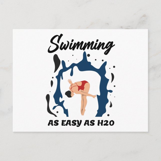 Postal Nadar tan fácil como H2O - Diseño divertido de nat (Anverso)