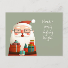 Postal Nadie obtiene nada de la curiosa cita de Papá Noel