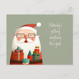 Postal Nadie obtiene nada de la curiosa cita de Papá Noel