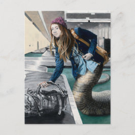 Postal Naga Explorando World Travel Fantasy Art Postcard