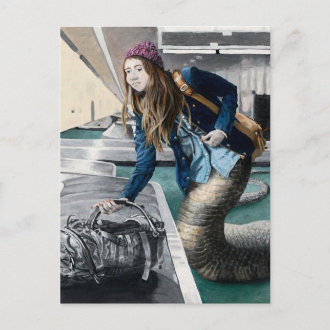 Postal Naga Explorando World Travel Fantasy Art Postcard (Anverso)