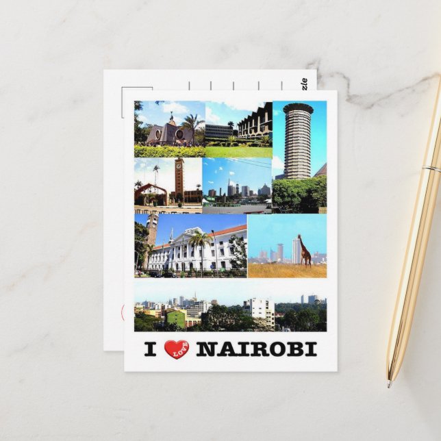 Postal Nairobi - Kenia - Me encanta - (Anverso/Reverso In Situ)