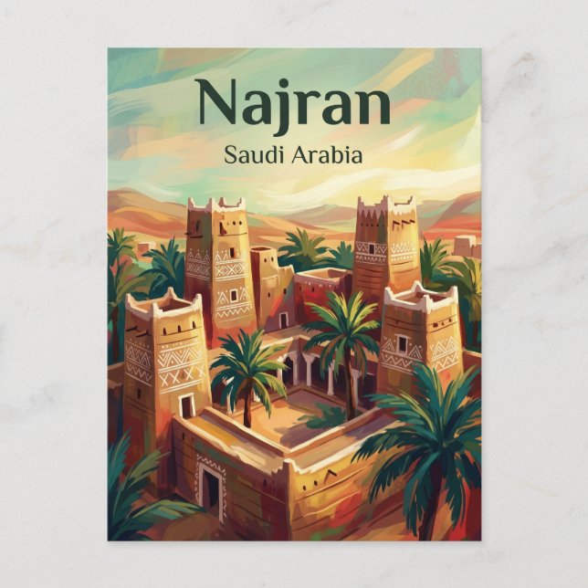 Postal Najran Arabia Saudita (Anverso)