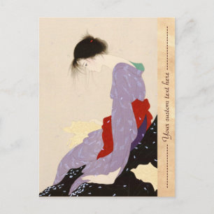 Postal Nakajima Kiyoshi Carta de amor arte japonés