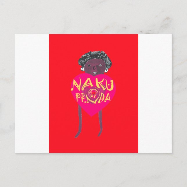 Postal Nakupenda Love Art - Swahili Heart Design (Anverso)
