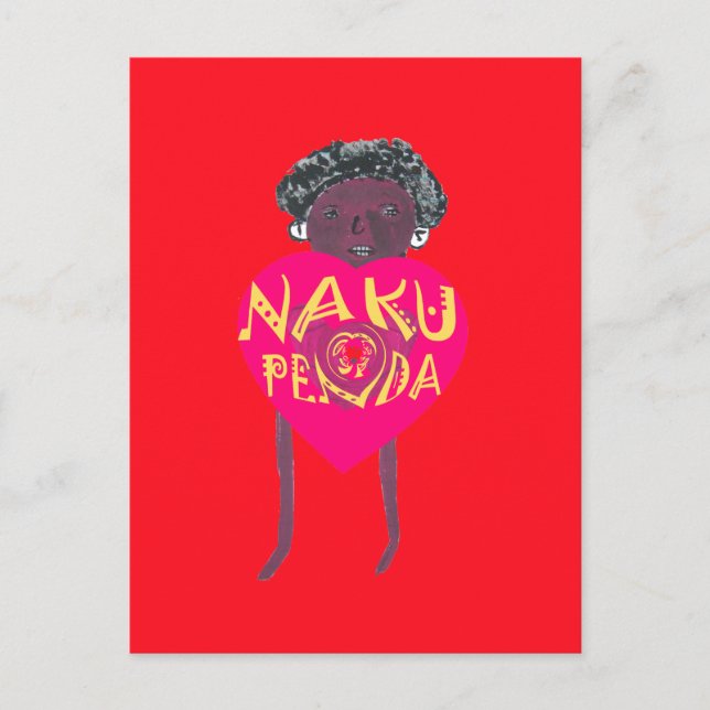 Postal Nakupenda Love Art - Swahili Heart Design (Anverso)