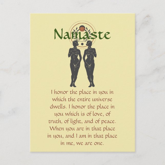 Postal Namaste & Astra Feminine Word Art (Anverso)