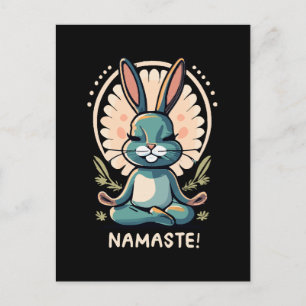 Postal namaste conejo yoga meditación conejo