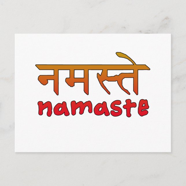 Postal Namaste en escritura inglesa e hindi (Anverso)