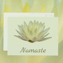 Postal Namaste Lotus Waterlily Yellow Green Floral