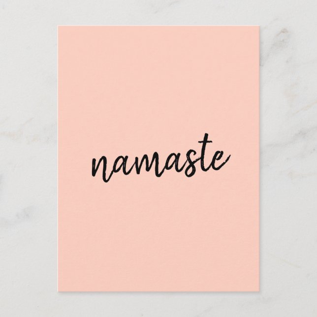 Postal Namaste | Meditación del yoga moderno rosado y pea (Anverso)