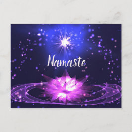 Postal Namaste Spiritual Purple Crystal Lotus Stars