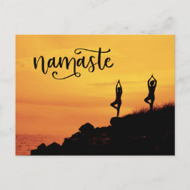 Postal Namaste Woman Modernidad Meditación Espiritual Yog