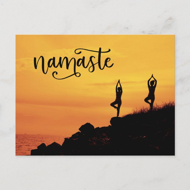 Postal Namaste Woman Modernidad Meditación Espiritual Yog (Anverso)