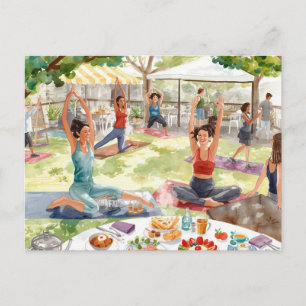 Postal Namaste Yoga mujer levanta la mano Gracias