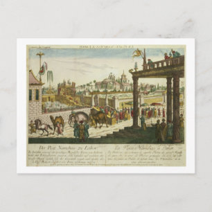 Postal Namchas Place en Lahore, mostrando el trono dorado