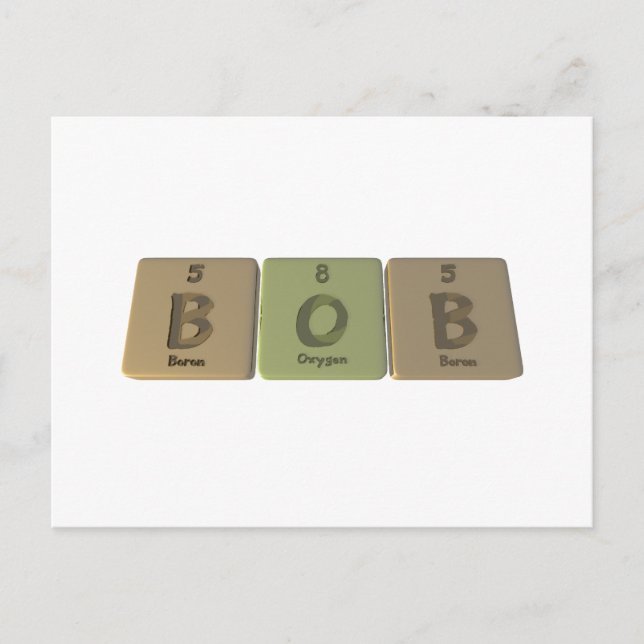 Postal name-Bob-B-O-B-Boron-Oxygen-Boron (Anverso)