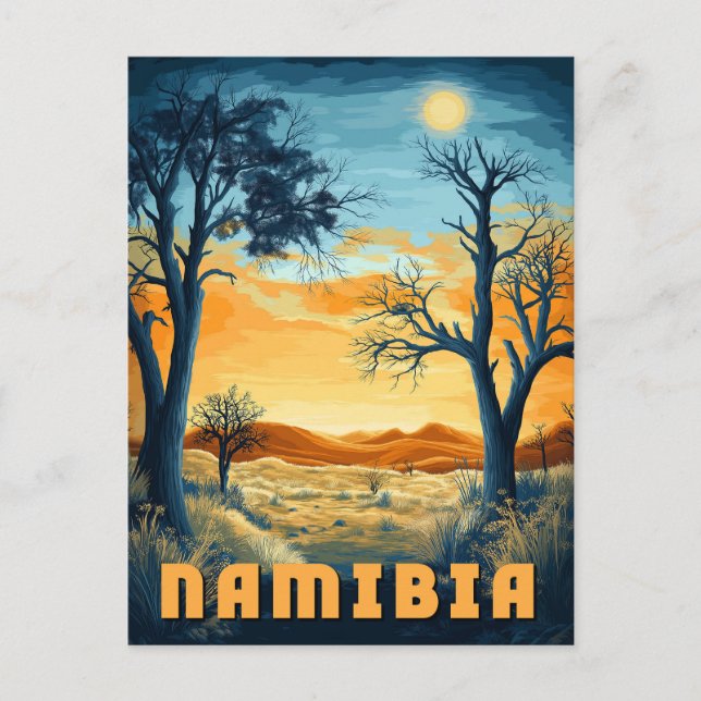 Postal Namibia - Safari retro africano (Anverso)