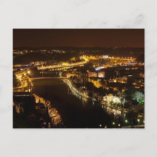 Postal Namur por noche (Anverso)