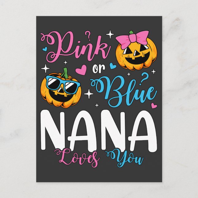 Postal Nana Rosa O Azul Te Ama Calabaza Bebé (Anverso)