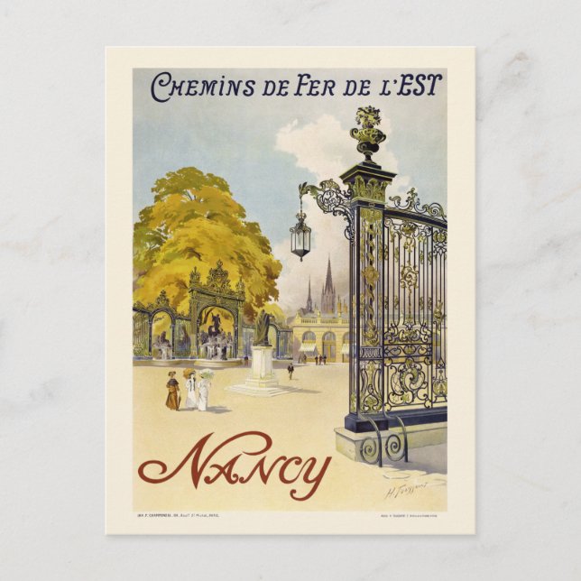 Postal Nancy France Vintage Poster 1908 (Anverso)