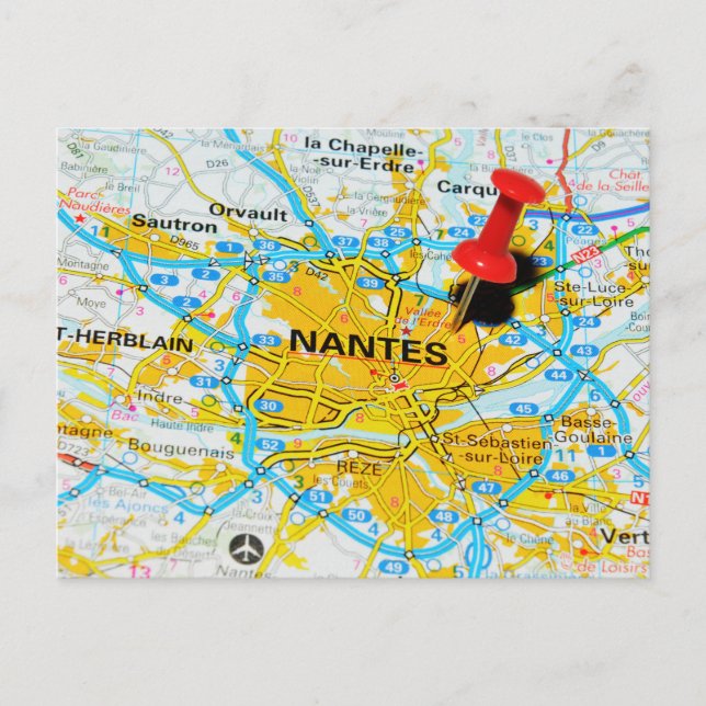 Postal Nantes, Francia (Anverso)