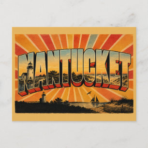 Postal Nantucket Massachusetts playas de arena Faro