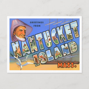 Postal Nantucket, Massachusetts Vintage Big Letters